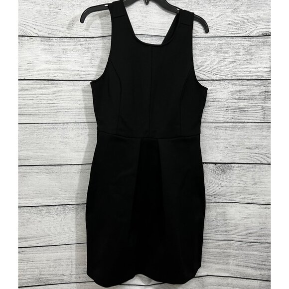 Madewell Black Sleeveless A-Line Dress With Pleated Skirt, Size Medium - Picture 1 of 6